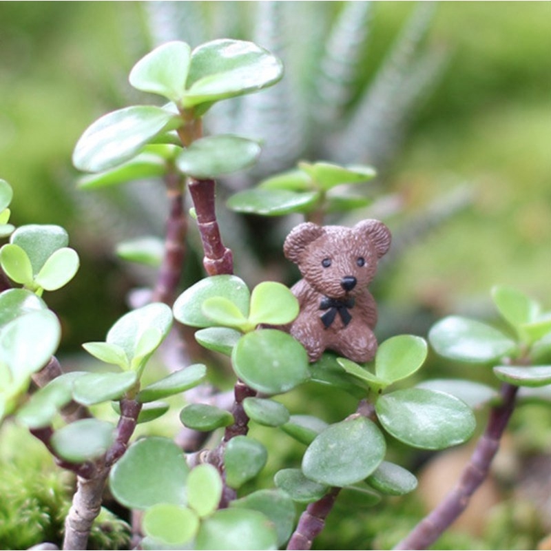 Set 4 Tượng Gấu Mini Trang Trí Sân Vườn