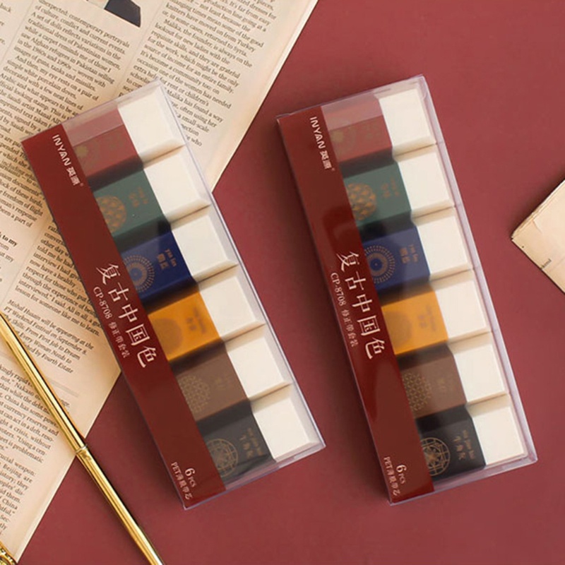 Set 6 Bút Xóa Kéo Hình Vuông Mini Tiện Dụng Cho Học Sinh / Văn Phòng