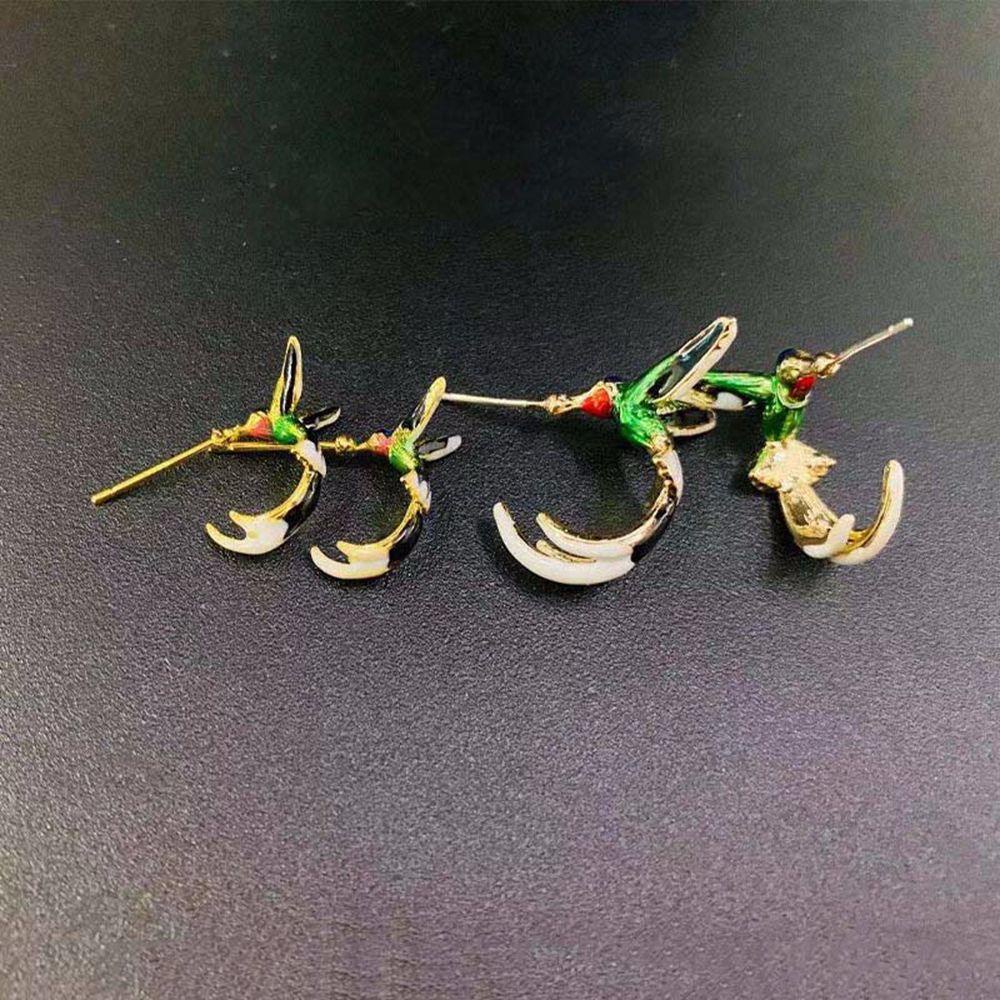 Vanes1 Bông Tai Hình Chim Ruồi Bằng Đồng Thời Trang Hàn Quốc Cá Tính Cho Nữ