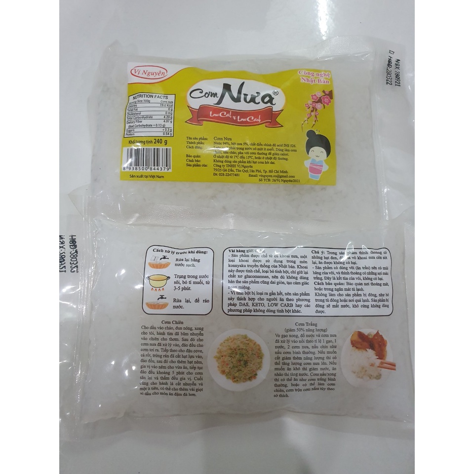 Combo 10 Gói Cơm Nưa Vị Nguyên ăn kiêng DAS Keto Gói 240g