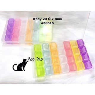 khay nhựa 28 ô đựng đá đính móng tay chân 401778