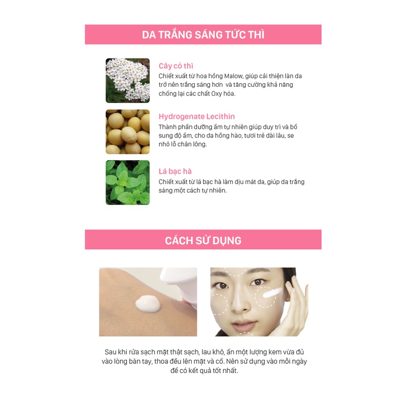 [Date 2024 - Thái Lan] Kem dưỡng trắng da mặt Cathy Doll Ready 2 White White Boosting Cream 75ml