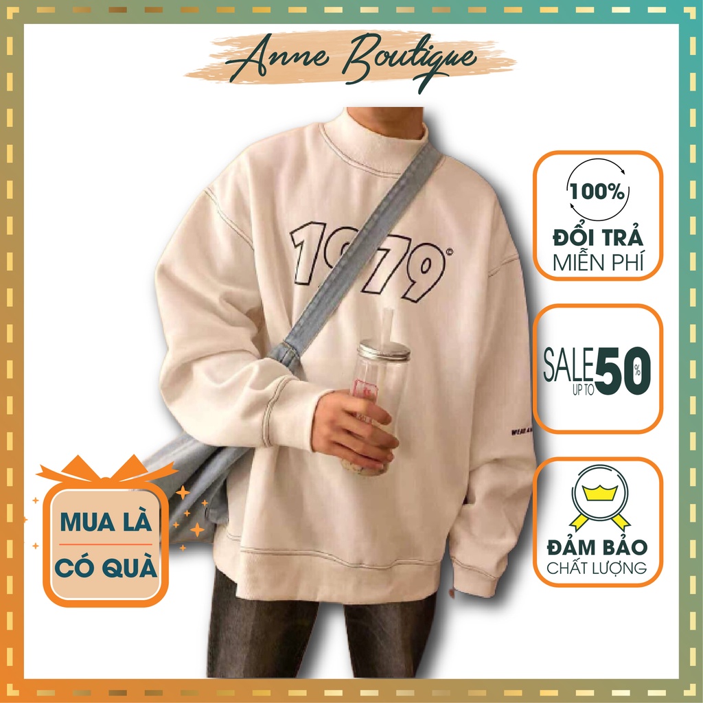 Áo Sweater Unisex in 1979, Áo Sweater Nỉ Dày Dặn Form Rộng Anne Boutique Mã 487