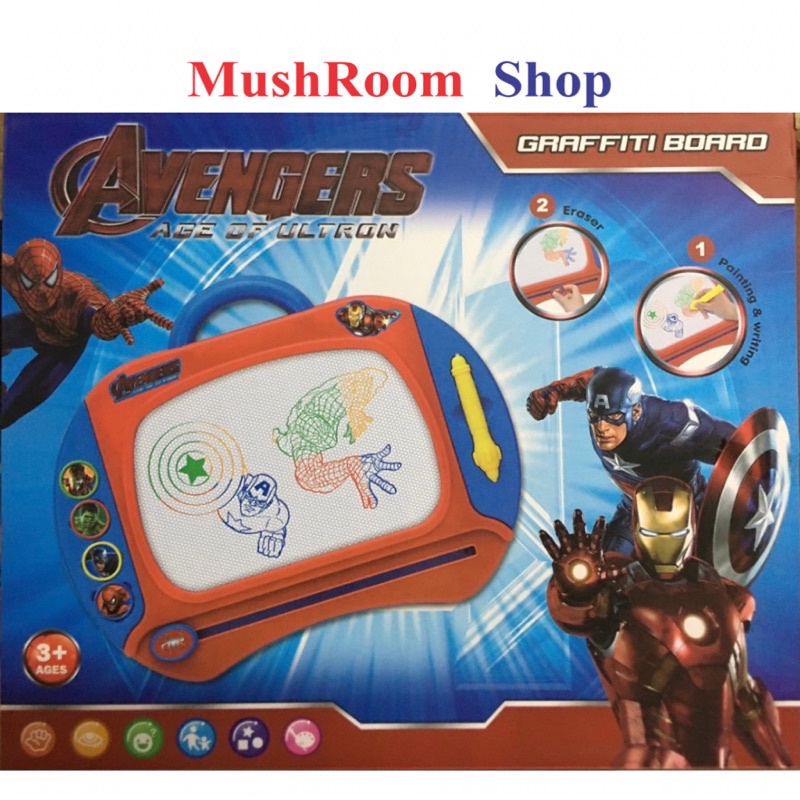 Bảng Vẽ Từ Tự Xoá Thông Minh 4 Màu Siêu Anh Hùng Avengers Cho Bé Trai