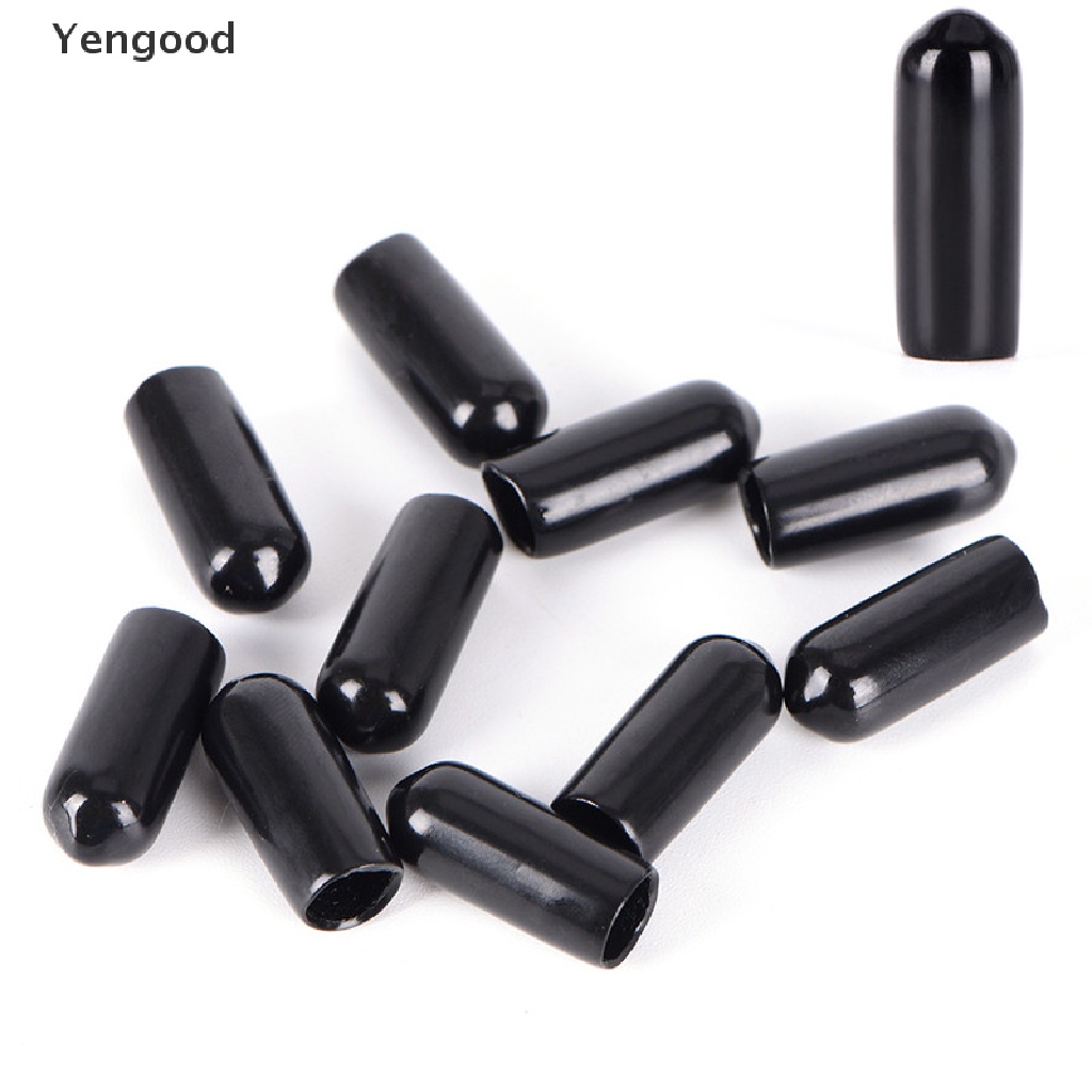Bộ 10 Nắp Cao Su Màu Đen 4 3 / 4 / 5 / 6 / 7 / 8MM