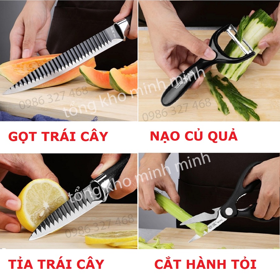 Bộ Dao Nhật 6 Món Cao Cấp -  Bộ Dao Nhà Bếp, CHẮC CHẮN, SẮC BÉN, ĐA NĂNG