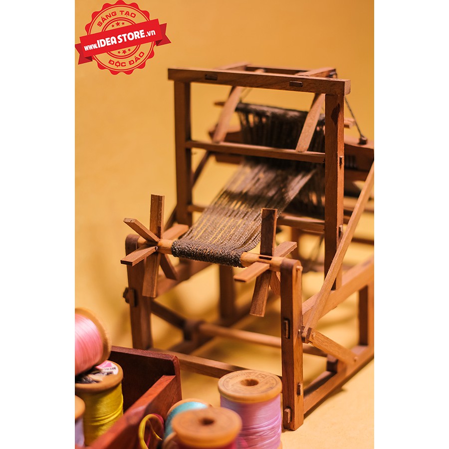 Khung Cửi Gỗ Vintage Đồ chơi mini trang trí quà tặng trang trí bàn làm việc trang trí nhà phong cách cổ điển thổ dân