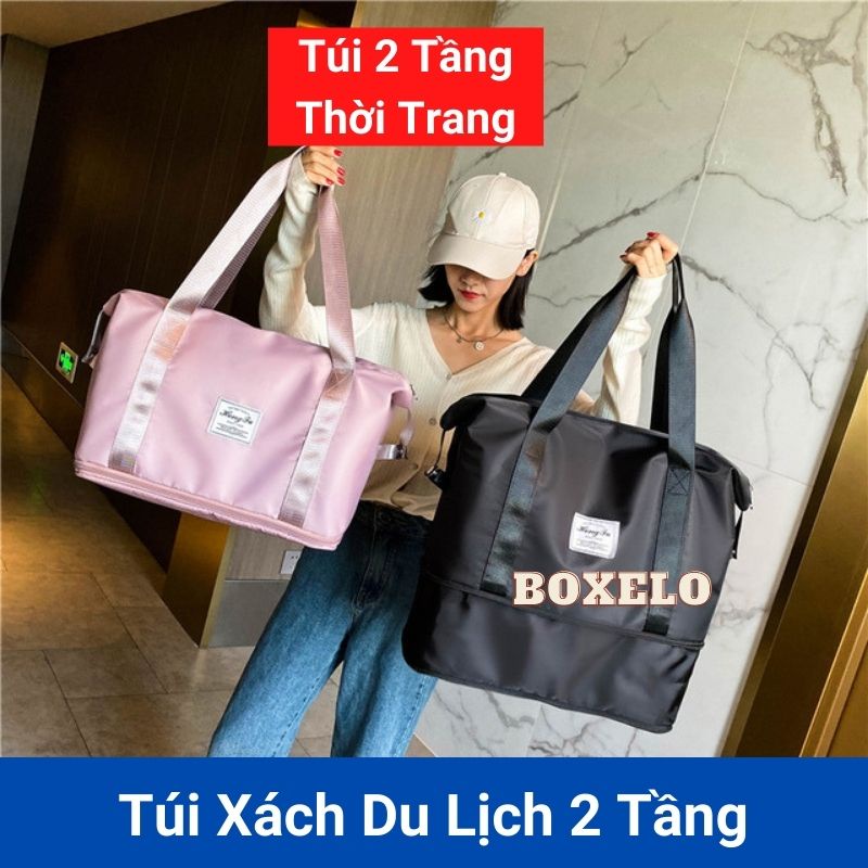 Túi du lịch cỡ lớn BOXELO cho nam nữ đa năng đựng đồ mỹ phẩm cá nhân đi du lịch 2 tầng