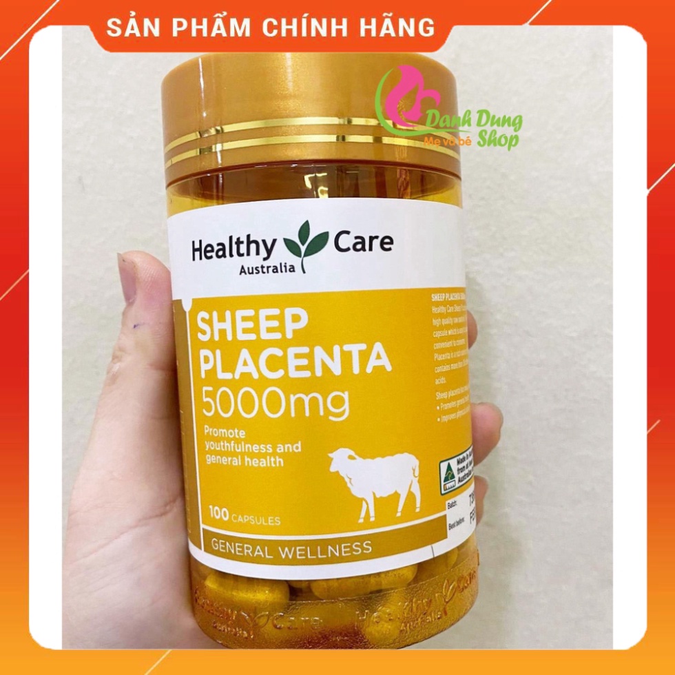 Nhau thai cừu Sheep Placenta 5000mg Healthy Care của Úc, 100 viên, mẫu mới