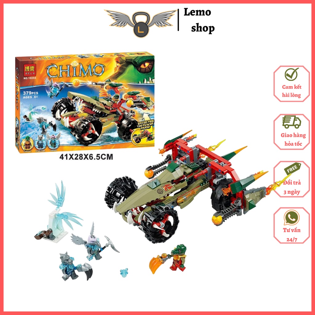 Đồ chơi lắp ráp xếp hình Chima Xe chiến đấu của Cragger gồm 379 chi tiết Lemoshop , đồ chơi cho bé an toàn Bela 10294