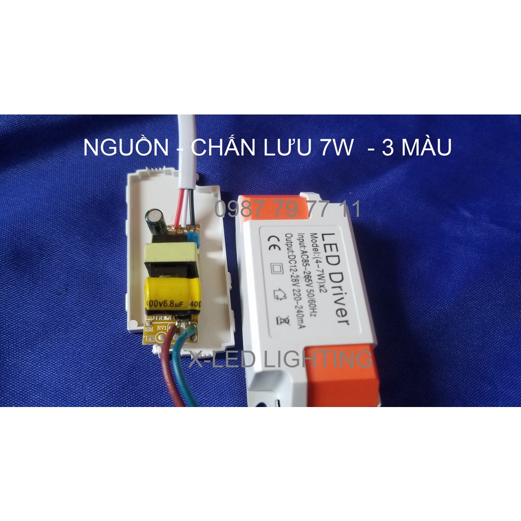 Chip led, mắt led, hạt led công suất 7w, 3 màu - Nguồn rời