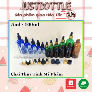 LỌ CHIẾT SERUM bóp nhỏ giọt 5ml 10ml 15ml 20ml 30ml 50ml 100ml/CHAI TINH DẦU THỦY TINH đựng MỸ PHẨM nhỏ