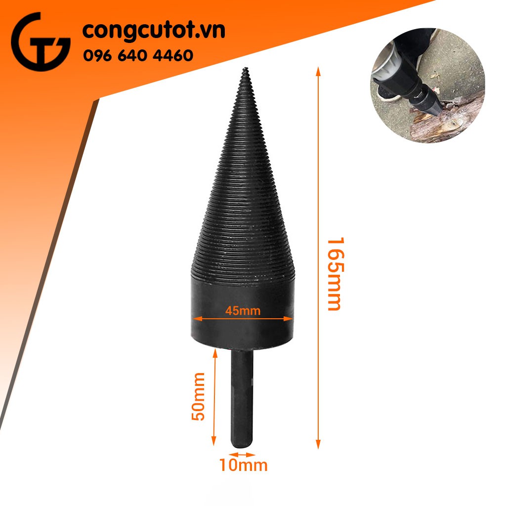 Mũi khoan bổ củi cao cấp chuôi lục