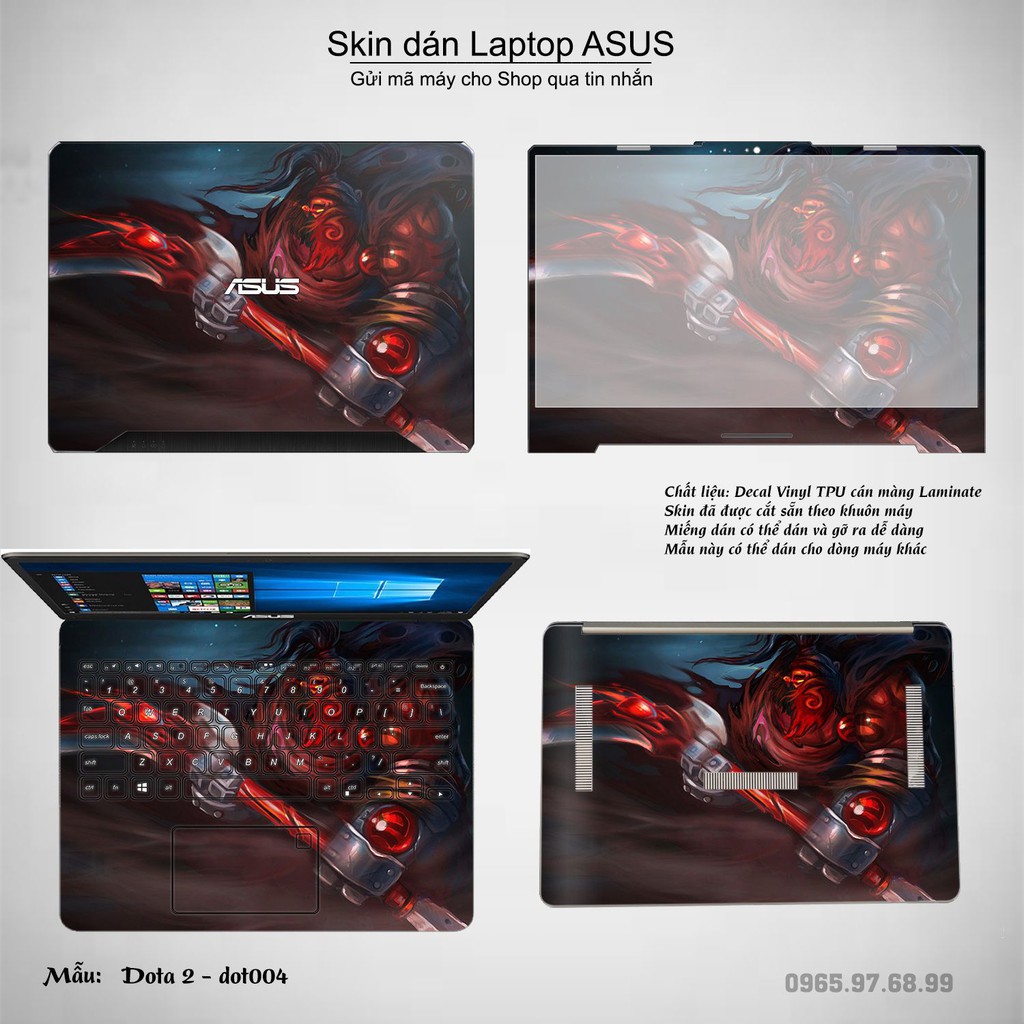 Skin dán Laptop Asus in hình Dota 2 (inbox mã máy cho Shop)