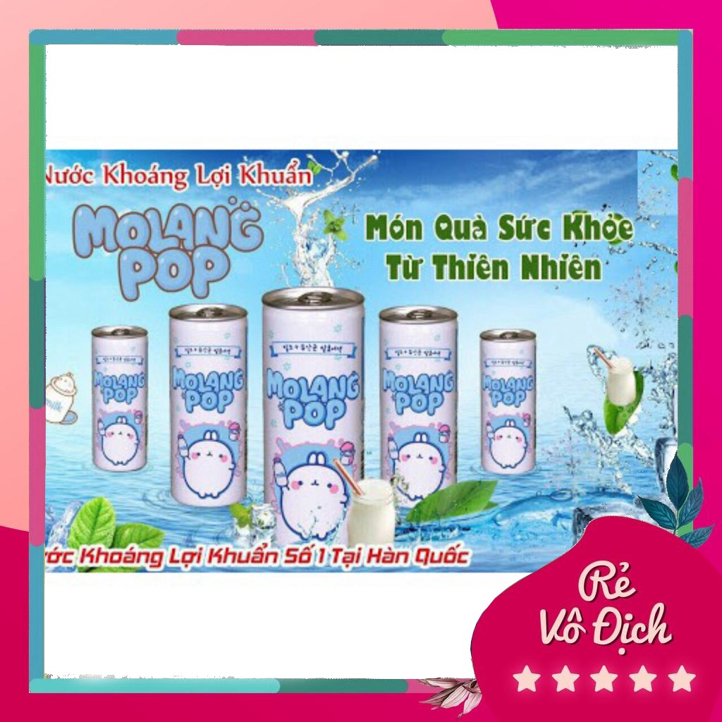 [ TỐT CHO HỆ TIÊU HOÁ ] 01 Lon 250ml Nước Soda Sữa Lợi Khuẩn Molang POP Hàn Quốc (Date:04/2021)