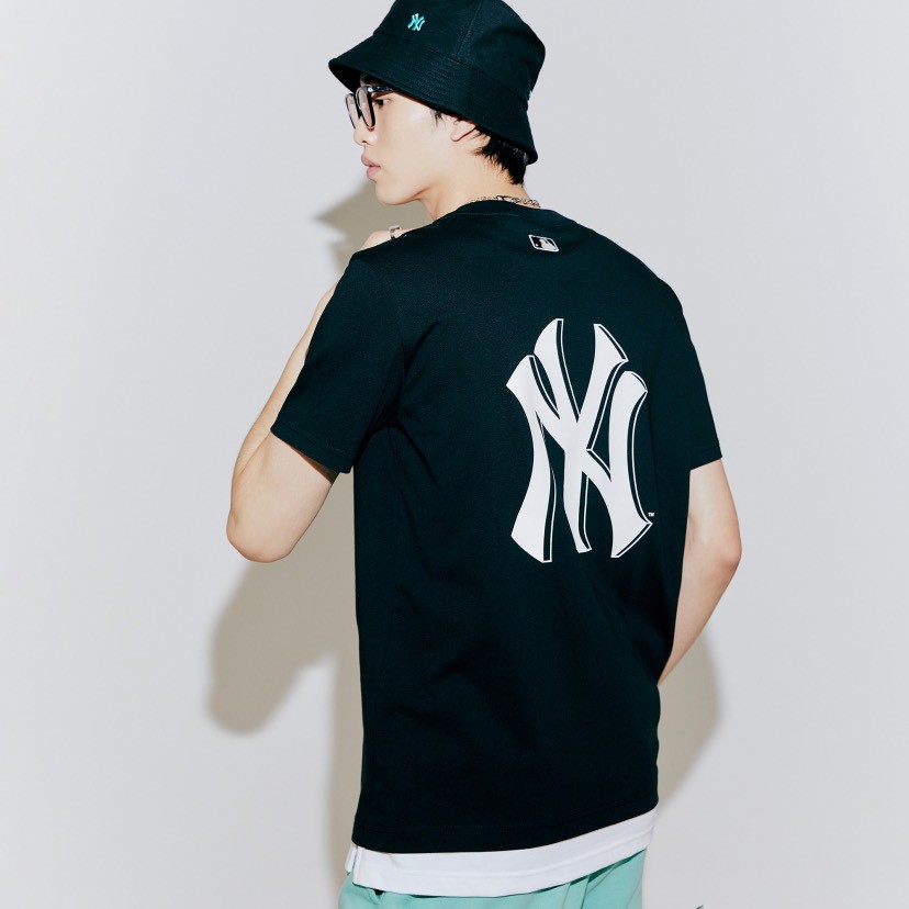 Áo Thun MLB NY Unisex🔴FREESHIP🔴MLB Basic Big Logo NY Black Tee Chính Hãng - Áo Phông NY  - Simple Sneaker