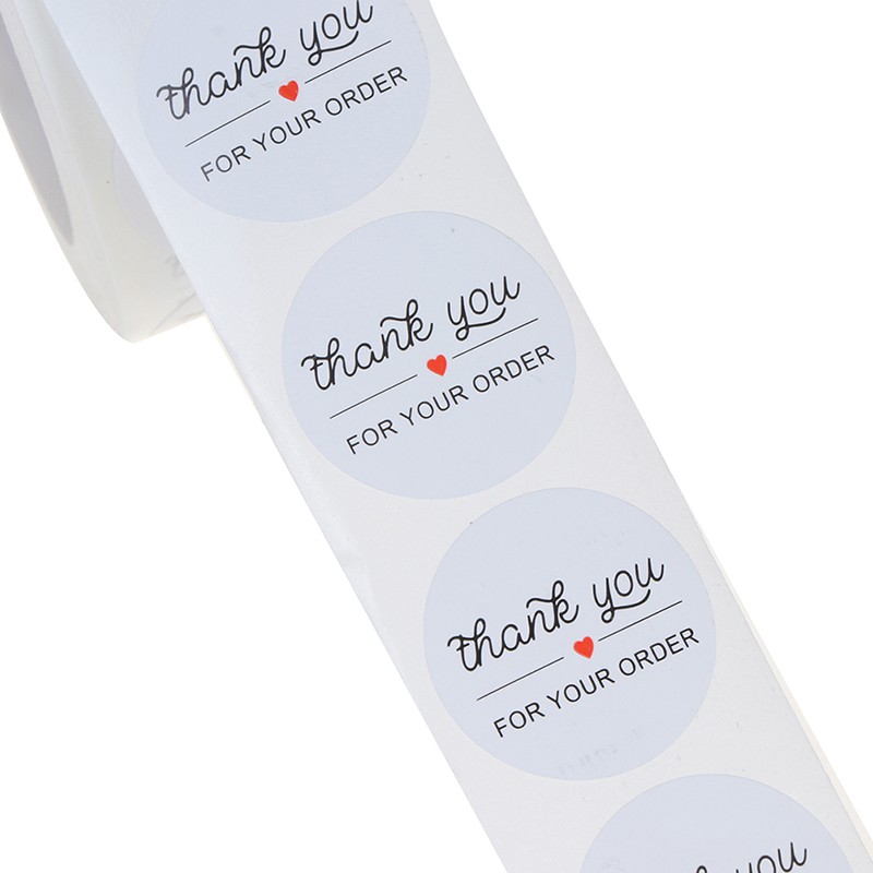 Bộ 500 Nhãn Dán In Chữ &quot;Thank You For Your Order&quot; Tiện Lợi