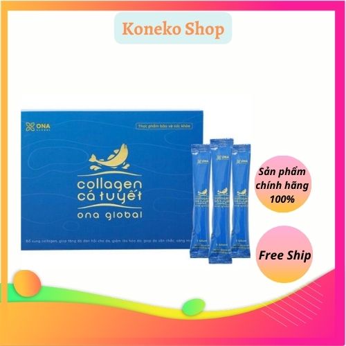 acollagen cá tuyết ONA GOBAL làm đẹp da, da săn chắc, căng bóng, ngậm nước ẩm mượt hộp 30 gói