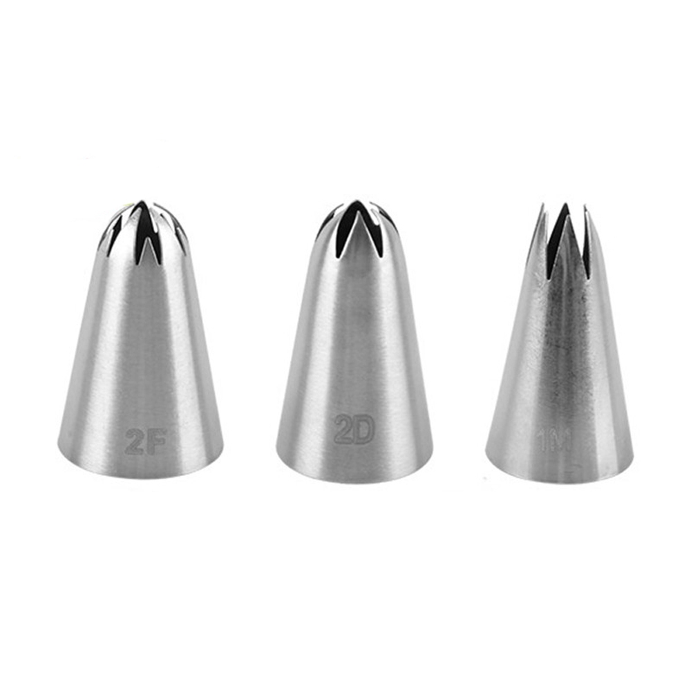 Set 1 hoặc 3 đuôi bắt kem trang trí bánh bằng thép không gỉ