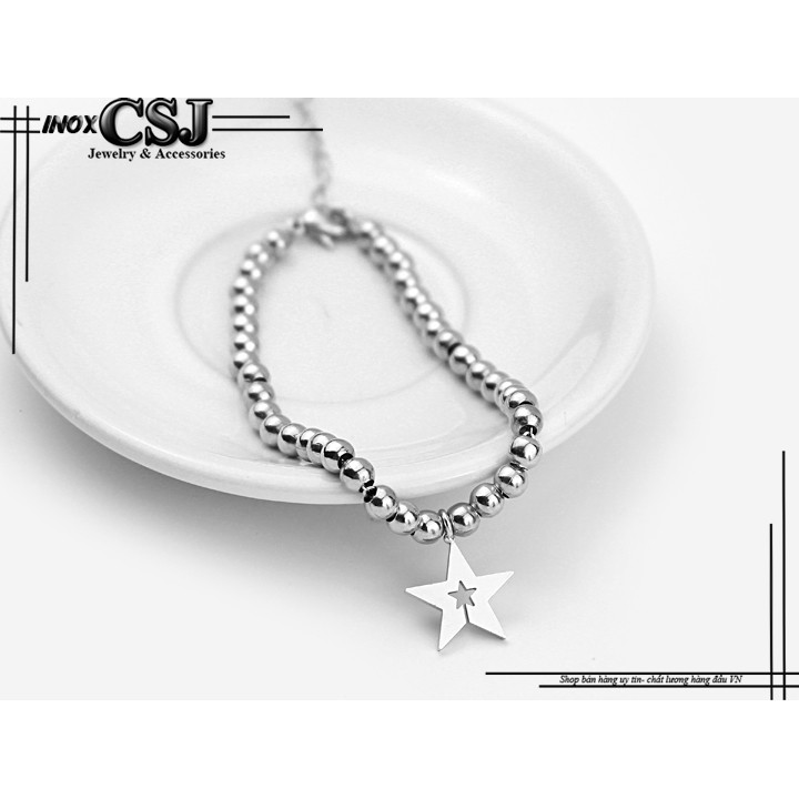 Lắc tay bi tròn gắn ngôi sao xinh xắn