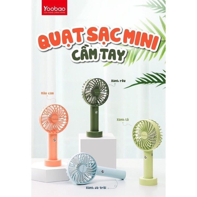 Quạt sạc mini cầm tay có thể đặt bàn YOOBAO F3S nhỏ gọn tiện lợi - Chính Hãng YooBao