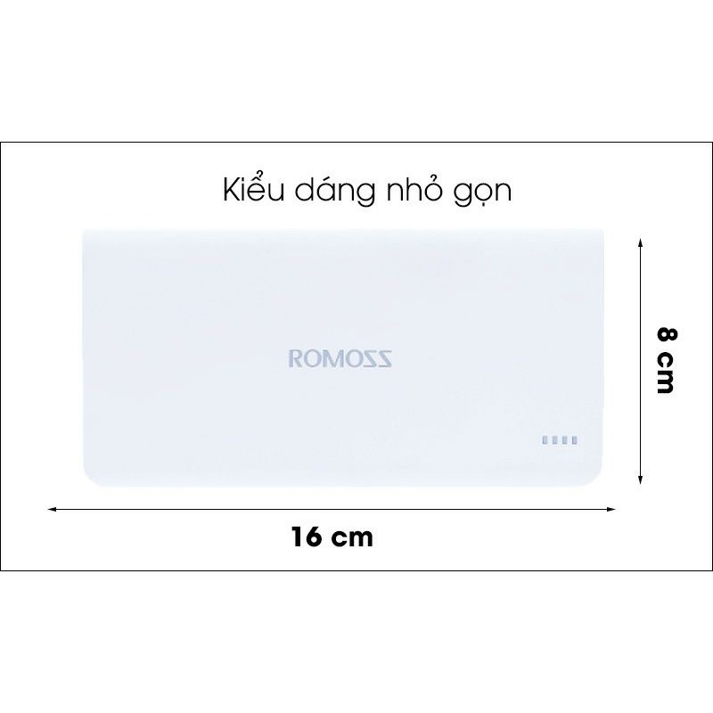 Pin sạc dự phòng Romoss Solit 20 20.000mAh hỗ trợ cổng sạc nhanh 2.1A