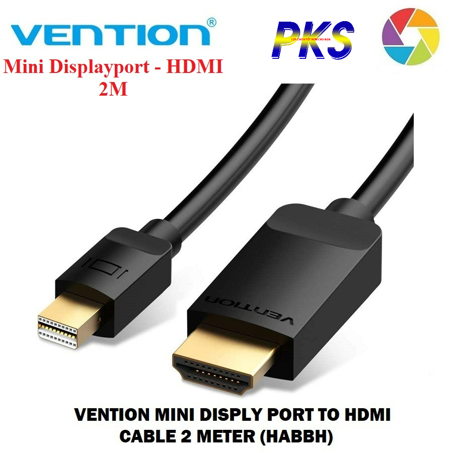 Cáp chuyển đổi mini DisplayPort to HDMI dài 2M Vention HABBH - Hàng chính hãng