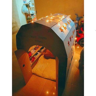 💥SIÊU SALE💥 Nhà Lắp Ghép Thông Minh Cho Bé Bằng Bìa Carton Giấy - Nhà giấy carton lắp ráp cho bé