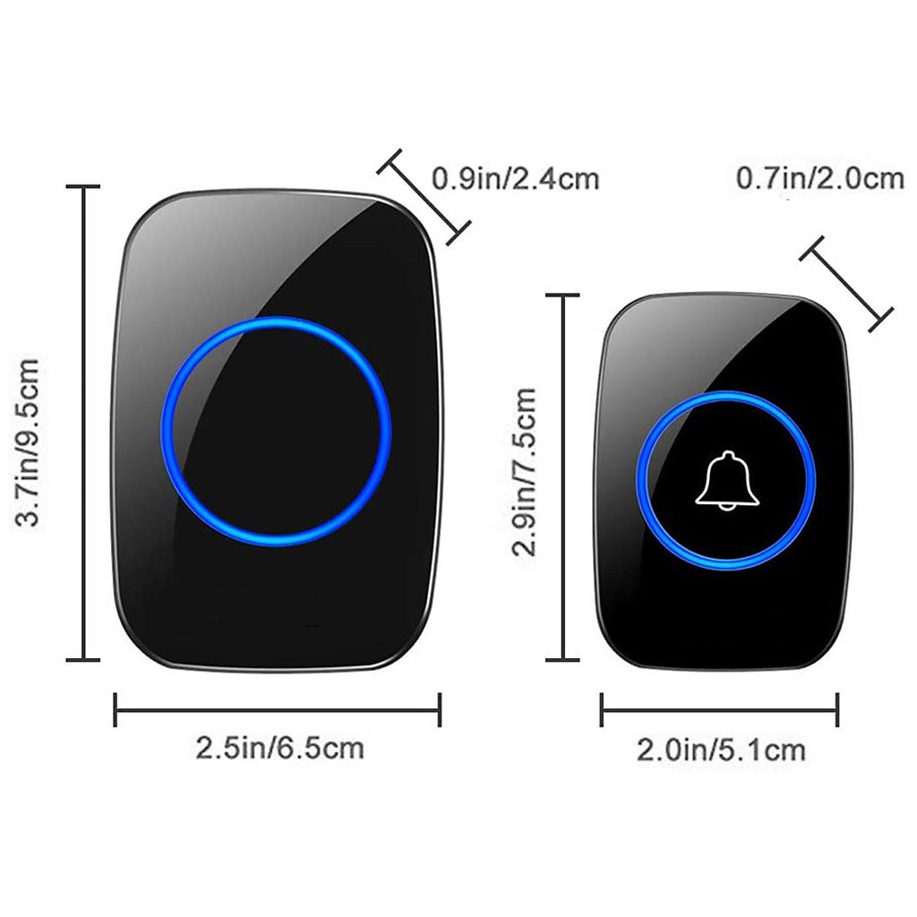 Chuông cửa không dây Cacazi, nút nhấn không dùng pin chống nước, chuông báo khách