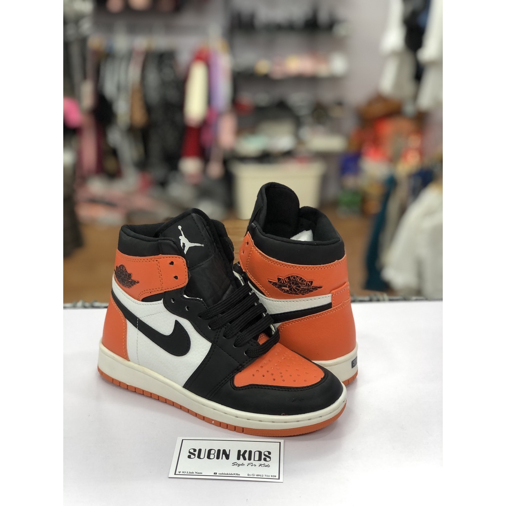 Giầy Jd cam đen 36-39 SBGI36 Giày Jordan Panda Cổ Cao co tre em Giày Sneaker Thể Thao JD1 đen cam giày nam nữ