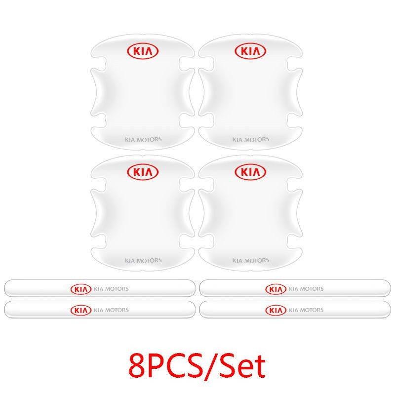 (Kia) Bộ 10 Miếng Dán Silicon Chống Xước Hõm Cửa, Tay Nắm Cửa và Gương Kia