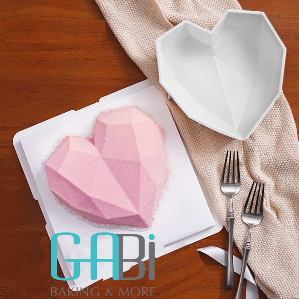 Khuôn silicon 3D hình tim lớn 22.6*19.5*5.5cm