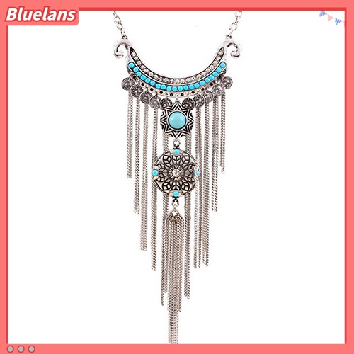 Dây chuyền hợp kim dạng dài tua rua đính đá