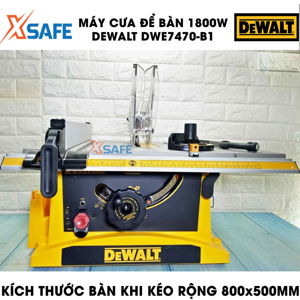 Máy cưa để bàn DEWALT DWE7470-B1 1800W góc cắt điều chỉnh linh hoạt, chỉnh góc nghiêng 90 độ, cắt sâu 76.2mm -chính hãng