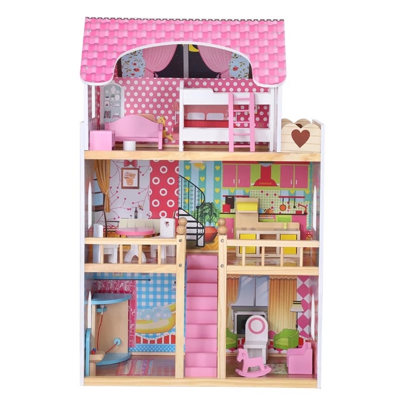 Nhà búp bê bằng gỗ 3 tầng cỡ lớn