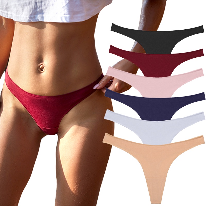 Cute Byte Quần lót lọt khe CuteByte chất liệu cotton 7 màu trơn tùy chọn dành cho nữ