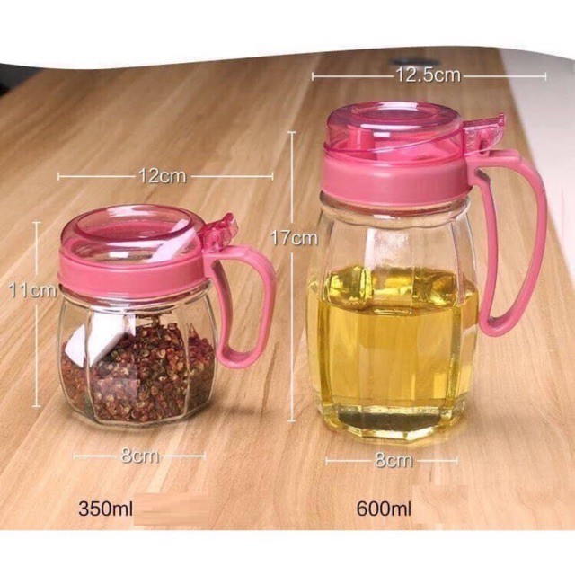 [ SALE OFF ] Bộ đựng gia vị 5 món có tay cầm bằng thủy tinh | BigBuy360 - bigbuy360.vn