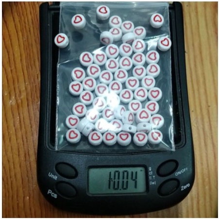 5-10-25gam Hạt tròn in trái tim ❤️ đủ màu 4x7mm làm vòng