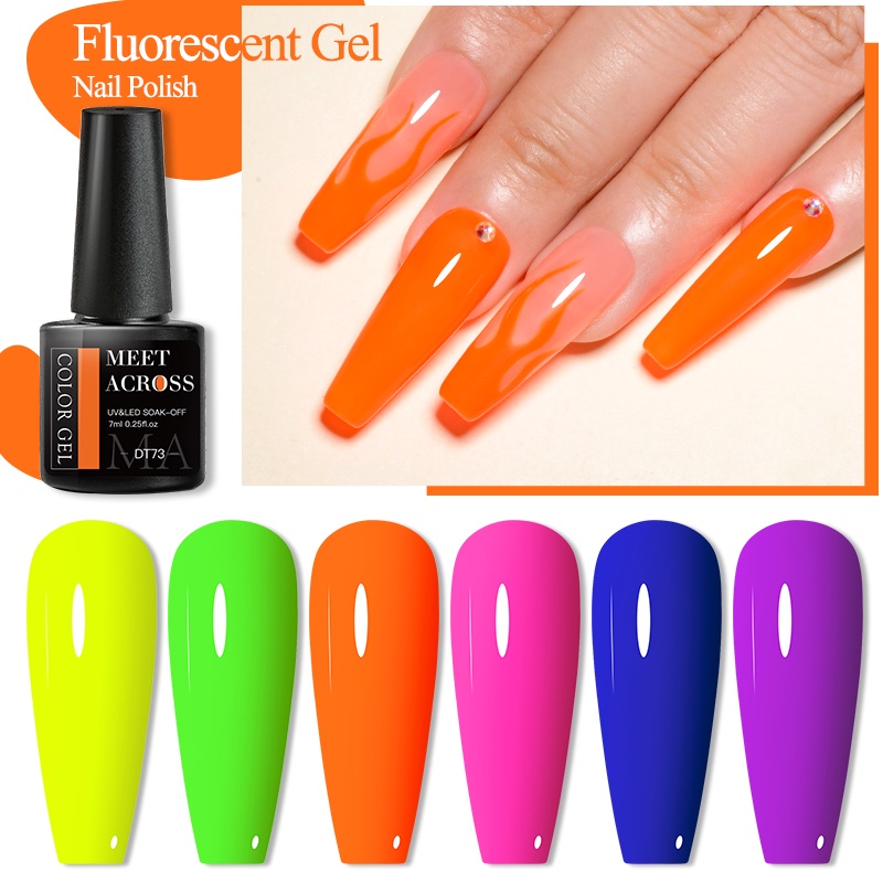 Sơn Móng Tay Gel MTSSII MEET ACROSS Huỳnh Quang Keo Màu Gel UV Nặn 7ml