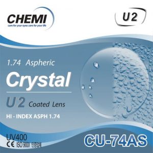 Tròng kính Chemi U2 1.74 Phản Quang, UV, Siêu Trơn