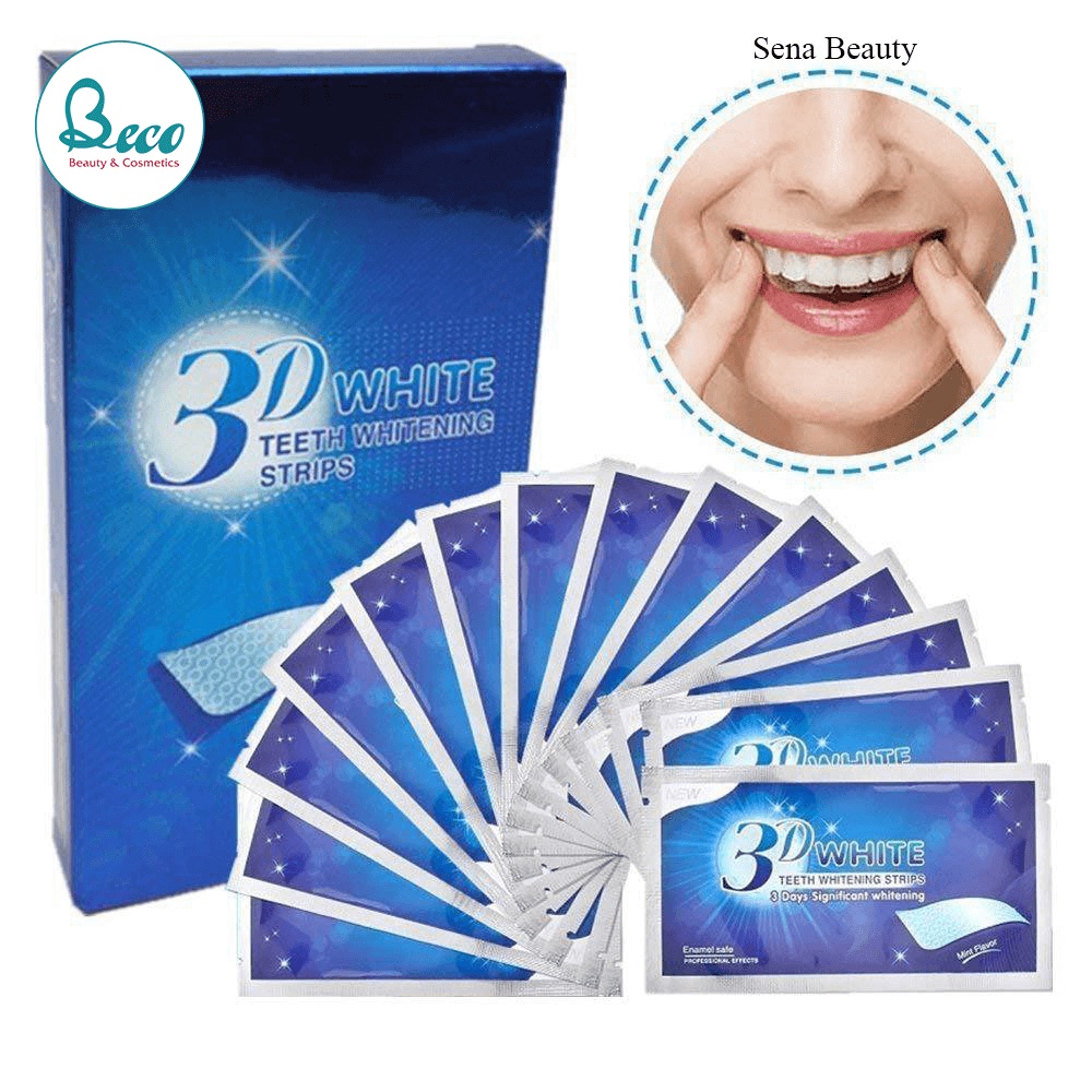 Miếng dán trắng răng tiện lợi 3D White Teeth Whitening Strips chính hãng, hiệu quả vượt trội