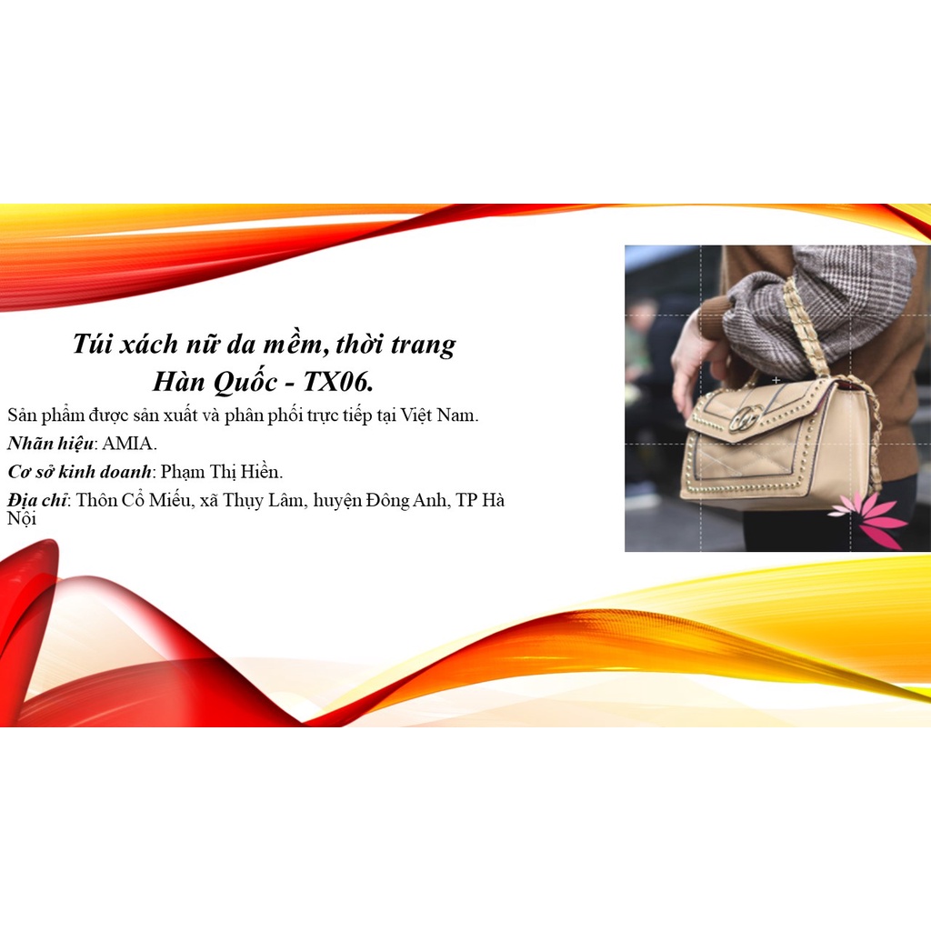 Túi xách nữ da mềm, thời trang Hàn Quốc tặng nước hoa - TX06