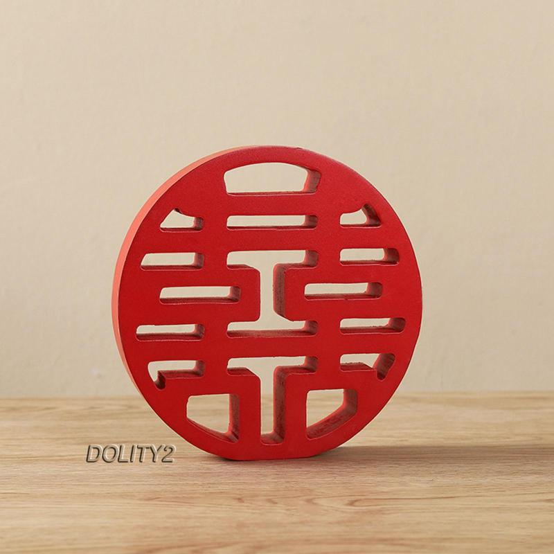 [Dolity2] Đồ Trang Trí Bàn Hạnh Phúc Đám Cưới Bằng Gỗ Phong Cách Trung Hoa