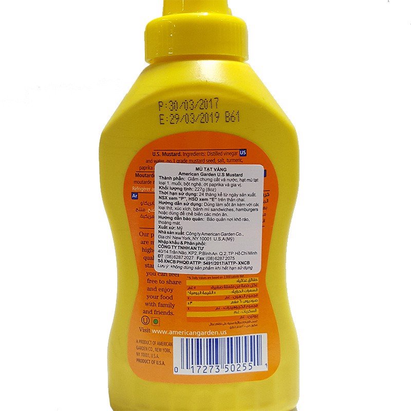 Mù tạt vàng American Garden 227gram