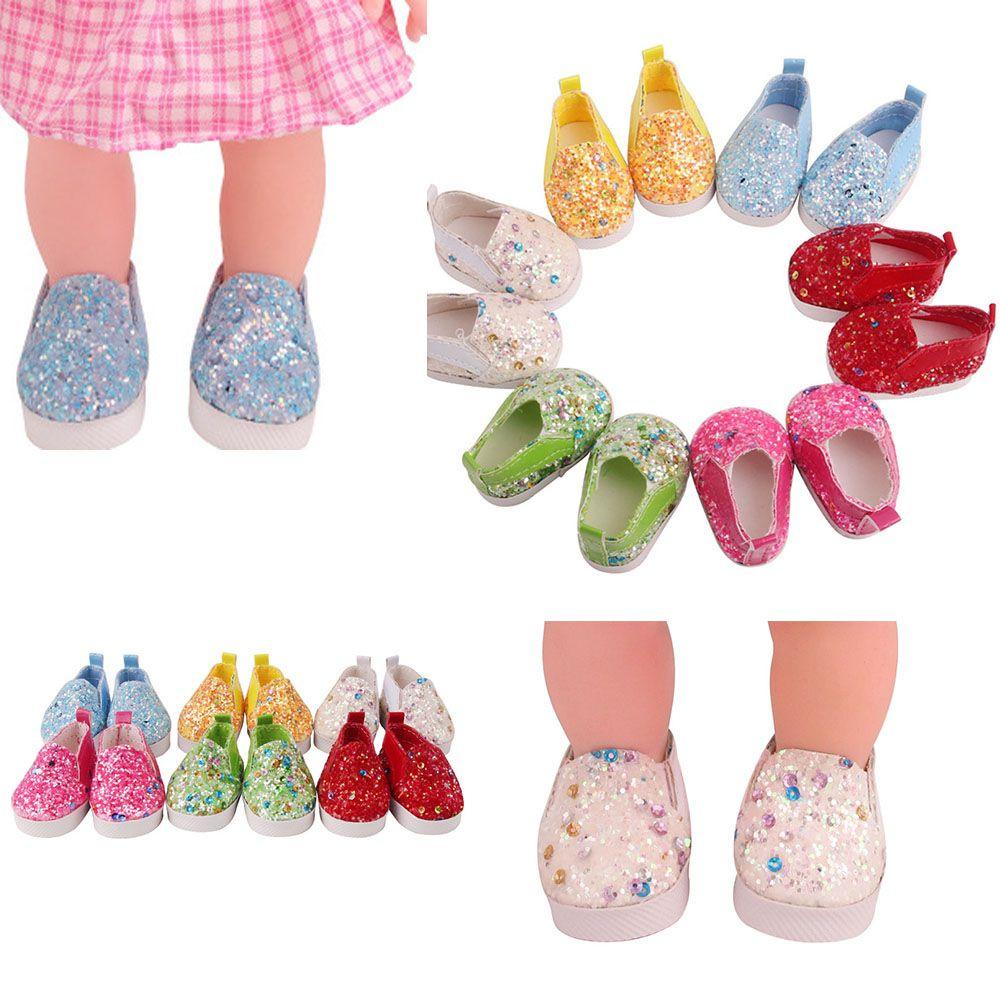 1 Đôi Giày Búp Bê Đính Kim Sa Dễ Thương 14.5 Inch
