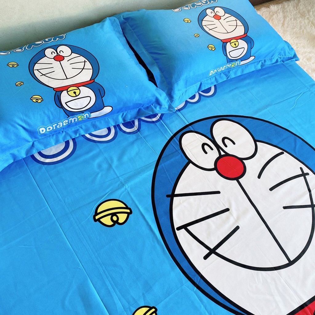 Ga gối hoạt hình - Set ga gối cotton hoạt hình cho bé Cotton Tina -  Doraemon chuông