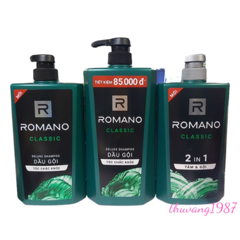 Dầu gội- sữa tắm -tắm gội Romano classic 650g-900g