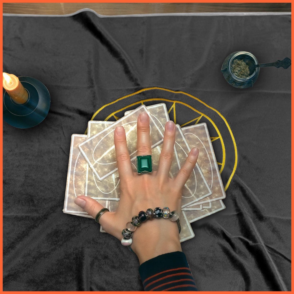 Khăn Trải Bàn Kèm Túi Đựng Thẻ Bài Tarot Hình Vuông Tiện Dụng