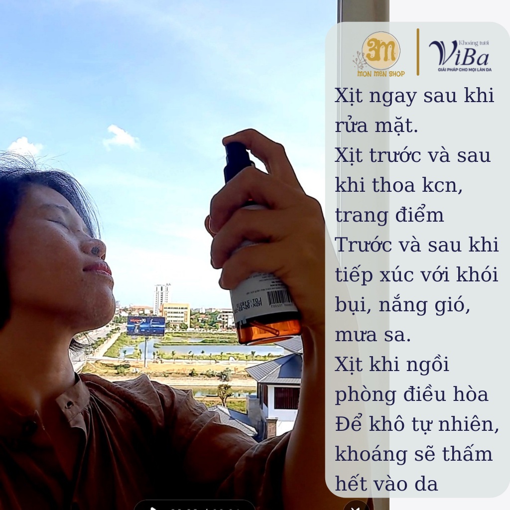 XỊT KHOÁNG TƯƠI VIBA 250ml cấp, dưỡng ẩm, kiềm dầu, khóa trang điểm - Monmenshop | BigBuy360 - bigbuy360.vn