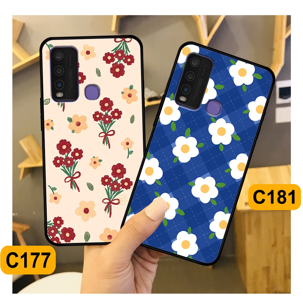 Ốp Vivo Y30 / Y50 in hình hoa cỏ nhẹ nhàng,họa tiết caro xinh xắn.ốp lưng chống sốc